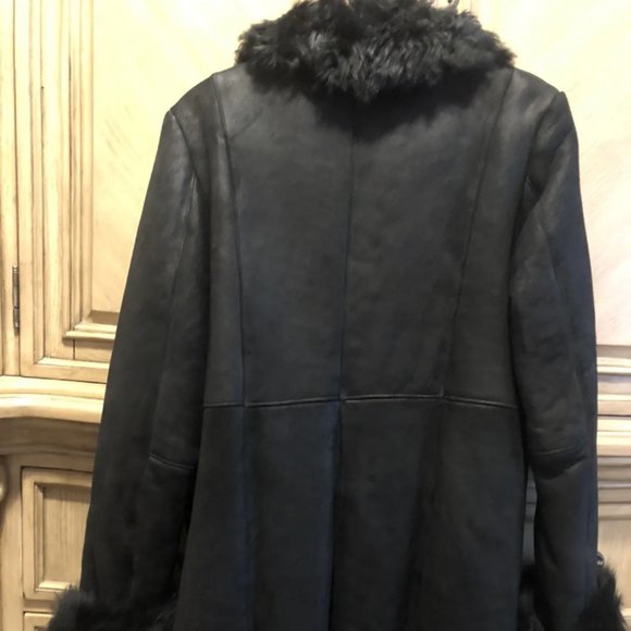 WOMEN'S Chas Mackenzie REAL SHEEPSKIN COAT SIZE XL MADE IN UK/ ENGLAND - Picture 3 of 8